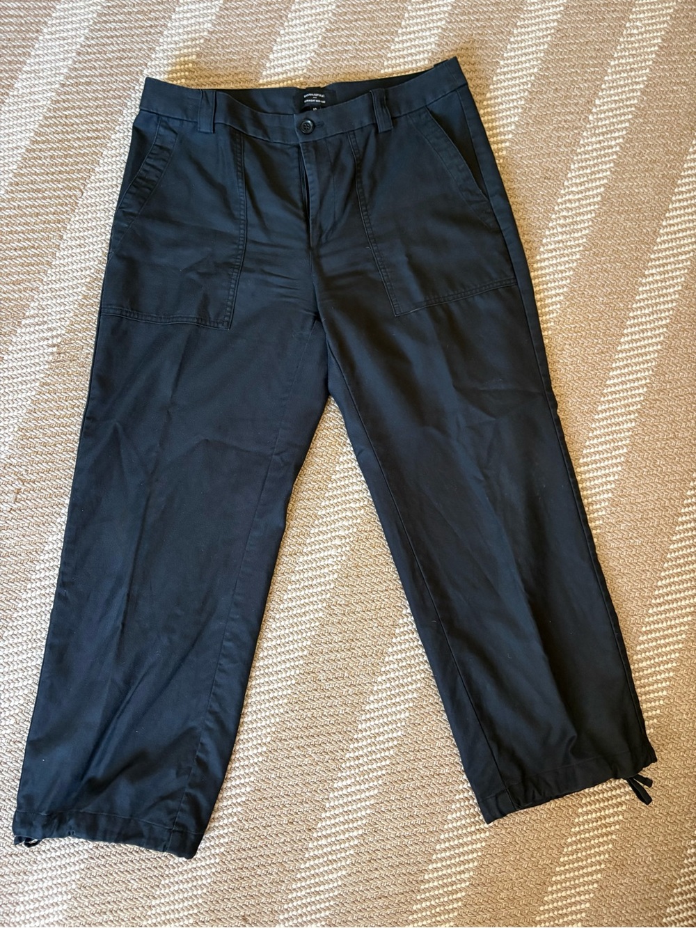 Banana Republic Black Drawstring Hem Chinos - Straight Leg